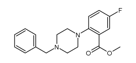 2-(4-苄基哌嗪-1-基)-5-氟苯甲酸甲酯结构式