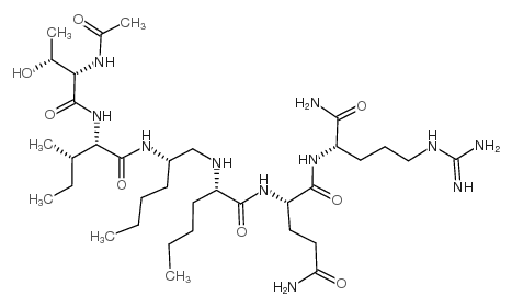N-[2-[[N-(N-乙酰基-L-苏氨酰)-L-异亮氨酰]氨基]己基]-L-正亮氨酰-L-谷氨酰胺酰-L-精氨酰胺图片