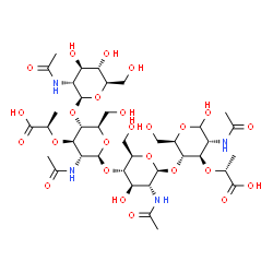 O-2-(乙酰氨基)-2-脱氧-β-D-吡喃葡萄糖基-(1→4)-O-(N-乙酰-β-胞壁糖基)-(1→4)-O-2-(乙酰氨基)-2-脱氧-β-D-吡喃葡萄糖基-(1→4)-N-乙酰胞壁酸图片