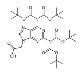 2-(2,6-双(双(叔丁氧羰基)氨基)-9H-嘌呤-9-基)乙酸结构式