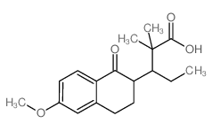 2-Naphthalenepropionic acid, .β.-ethyl-1,2,3,4-tetrahydro-6-methoxy-.α.,.α.-dimethyl-1-oxo- (en)结构式