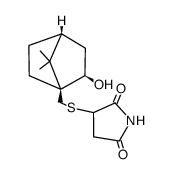 α-(<(1S,2R,4R)-2-hydroxy-7,7-dimethylbicyclo<2.2.1>heptan-1-yl>methylthio)succinimide结构式