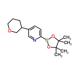 5-(Tetrahydro-2H-pyran-3-yl)-2-(4,4,5,5-tetramethyl-1,3,2-dioxaborolan-2-yl)pyridine Structure