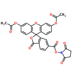 6-羧基二乙酰化荧光素琥珀酰亚胺酯结构式