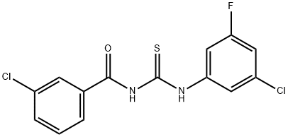 3-氯-N-[[(3-氯-5-氟苯基)氨基]硫代甲基]苯甲酰胺结构式