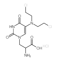 2-amino-3-[5-[bis(2-chloroethyl)amino]-2,4-dioxo-pyrimidin-1-yl]propanoic acid结构式