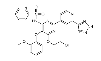 N-[6-(2-hydroxyethoxy)-5-(2-methoxyphenoxy)-2-[2-(2H-tetrazol-5-yl)pyridin-4-yl]pyrimidin-4-yl]-5-methyl-pyridine-2-sulfonamide Structure