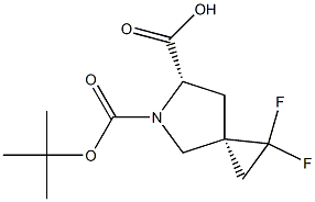 (3S,6S)-5-[(tert-butoxy)carbonyl]-1,1-difluoro-5-azaspiro[2.4]heptane-6-carboxylic acid Structure