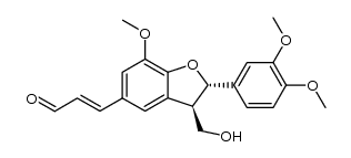 (E)-3-[(2S,3R)-2,3-dihydro-3-hydroxymethyl-7-methoxy-2-(3',4'-dimethoxyphenyl)-1-benzo[b]furan-5-yl]-2-propenal Structure