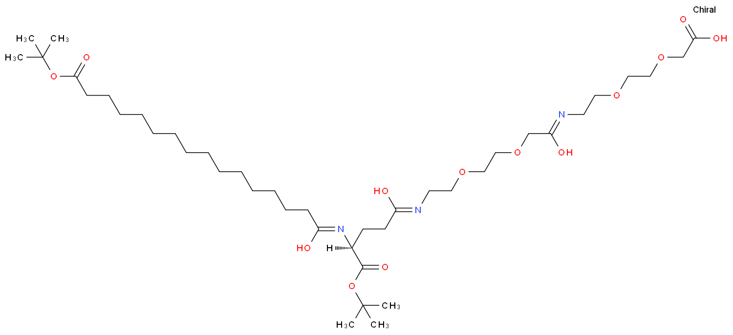 (S)-22-(tert-Butoxycarbonyl)-41,41-dimethyl-10,19,24,39-tetraoxo-3,6,12,15,40-pentaoxa-9,18,23-triazadotetracontanoic acid structure