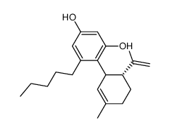 4-[(6r)-3-methyl-6-(1-methylethenyl)-2-cyclohexen-1-yl]-5-pentyl-1,3-benzenediol structure