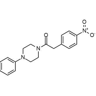 2-(4-硝基苯基)-1-(4-苯基哌嗪-1-基)乙酮结构式