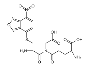 (2S)-2-amino-5-[[(2R)-2-amino-3-[(7-nitro-2,1,3-benzoxadiazol-4-yl)sulfanyl]propanoyl]-(carboxymethyl)amino]-5-oxopentanoic acid结构式