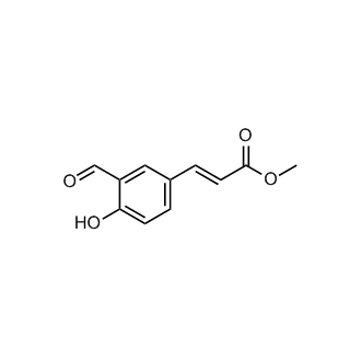 (E)-3-(3-甲酰基-4-羟基苯基)丙烯酸甲酯结构式