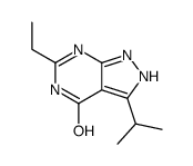 4H-Pyrazolo[3,4-d]pyrimidin-4-one,6-ethyl-1,5-dihydro-3-(1-methylethyl)-(9CI)结构式