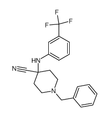 1-benzyl-4-(3-trifluoromethyl-anilino)-piperidine-4-carbonitrile结构式