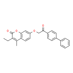 3-ethyl-4-methyl-7-[2-oxo-2-(4-phenylphenyl)ethoxy]chromen-2-one结构式