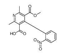 2,6-dimethyl-4-(2-nitrophenyl)-3,5-Pyridinedicarboxylic acid, monomethyl ester Structure