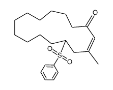 3-methyl-5-(phenylsulfonyl)cyclopentadec-2-en-1-one结构式