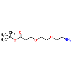 氨基-二聚乙二醇-丙酸叔丁酯结构式
