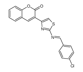 3-(2-(4-chlorobenzylideneamino)thiazol-4-yl)-2H-chromen-2-one Structure