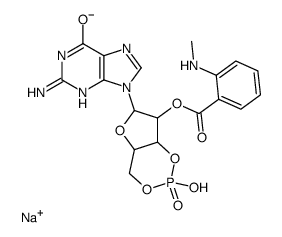 2'-O-(N'-甲基蒽基)鸟苷-3',5'-环一磷酸钠盐结构式