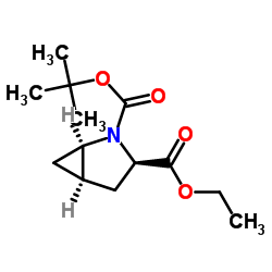 3-Ethyl 2-(2-methyl-2-propanyl) (1R,3R,5R)-2-azabicyclo[3.1.0]hexane-2,3-dicarboxylate Structure