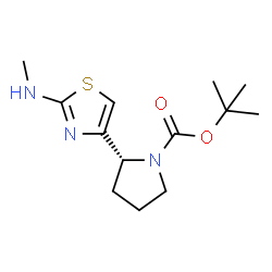 (R)-叔丁基 2-(2-(甲氨基)噻唑-4-基)吡咯烷-1-羧酸盐结构式