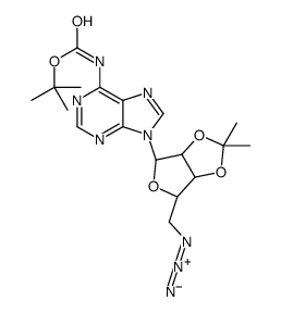 tert-butyl N-[9-[(3aS,4R,6R)-6-(azidomethyl)-2,2-dimethyl-3a,4,6,6a-tetrahydrofuro[3,4-d][1,3]dioxol-4-yl]purin-6-yl]carbamate结构式