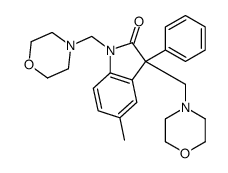 5-methyl-1,3-bis(morpholin-4-ylmethyl)-3-phenylindol-2-one结构式
