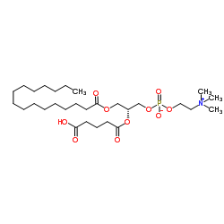 1-棕榈酰基-2-戊二酰基-sn-甘油-3-磷酸胆碱结构式