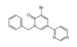 1-benzyl-3-bromo-5-pyrimidin-4-ylpyridin-2-one Structure