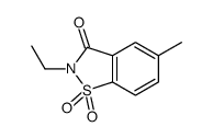 2-ethyl-5-methyl-1,1-dioxo-1,2-benzothiazol-3-one结构式