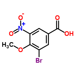 3-溴-4-甲氧基-5-硝基-苯甲酸结构式