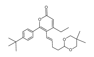 (E)-6-(4-tert-butylphenyl)-5-(4-(5,5-dimethyl-1,3-dioxan-2-yl)but-1-enyl)-4-ethyl-2H-pyran-2-one结构式