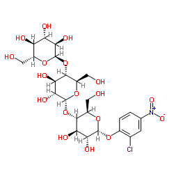 2-氯-4-硝基苯基-α-D-吡喃麦芽三糖苷结构式