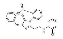 2-[(4E)-4-benzylidene-2-[2-(2-chloroanilino)ethyl]-5-oxoimidazol-1-yl]benzoic acid Structure