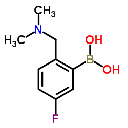 (2-((二甲氨基)甲基)-5-氟苯基)硼酸结构式