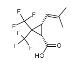 cis-3-(2-Methyl-1-propenyl)-2,2-bis(trifluormethyl)cyclopropancarbonsaeure结构式