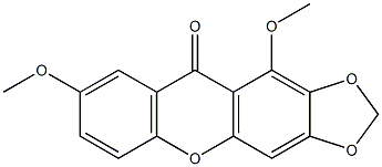 1,7-二甲氧基-2,3-亚甲二氧基呫吨酮结构式