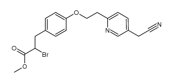 methyl 2-bromo-3-[4-[2-(5-cyanomethyl-2-pyridyl)ethoxy]phenyl]propionate结构式