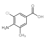 4-氨基-3-氯-5-甲基苯甲酸结构式