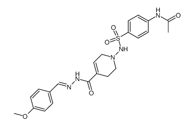1-[(4-acetamidophenyl)sulfonylamino]-N-[(4-methoxyphenyl)methylideneam ino]-3,6-dihydro-2H-pyridine-4-carboxamide结构式