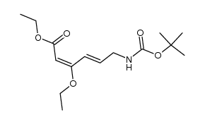 ethyl 6-(N-tert-butoxycarbonyl)amino-3-ethoxyhexa-2,4-dienoate Structure