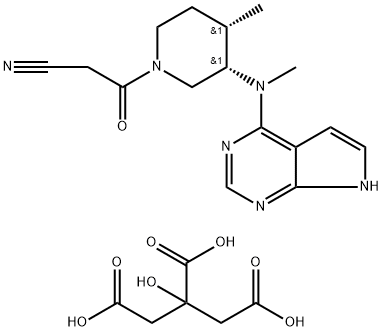 3-[(3S,4S)-4-methyl-3-[methyl({7H-pyrrolo[2,3-d]pyrimidin-4-yl})amino]piperidin-1-yl]-3-oxopropanenitrile Structure