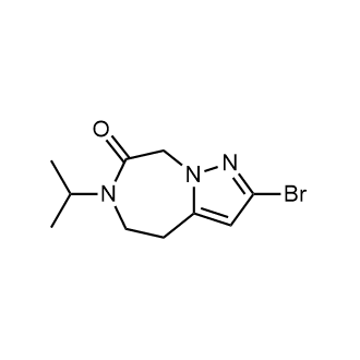 2-溴-6-异丙基-5,6-二氢-4H-吡唑并[1,5-d][1,4]二氮杂-7(8H)-酮结构式