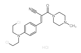 1-Piperazinepropanenitrile,a-[[4-[bis(2-chloroethyl)amino]phenyl]methylene]-4-methyl-b-oxo-,hydrochloride (1:1)结构式