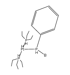 trans-[PtH(P(C6H5)HBH3)(P(C2H5)3)2] Structure