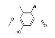 2-bromo-5-hydroxy-4-methoxy-3-methylbenzaldehyde结构式