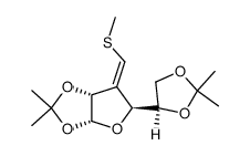 trans(H-C3'-C2)-3-Desoxy-O1,O2:O5,O6-diisopropyliden-3-methylmercaptomethylen-α-D-ribo-hexofuranose结构式